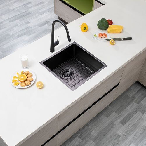 Stainless Steel Kitchen and Laundry Sink - 440mm Single Bowl - Gunmetal Grey