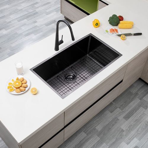 Stainless Steel Kitchen and Laundry Sink - 762mm Single Bowl DEEP - Gunmetal Grey