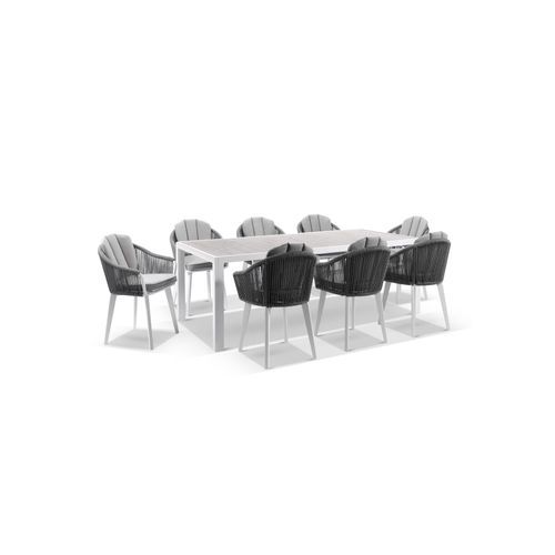 Southport White Aluminium Table with Alpine Chairs
