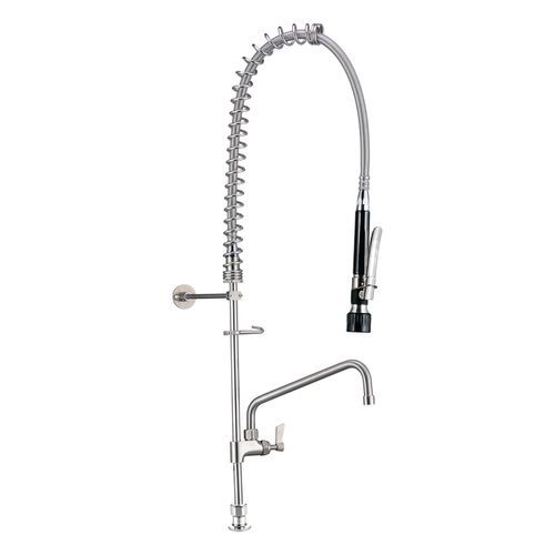 Stainless Steel Hob Mount Pre Rinse Unit With Pot Filler - No Stops