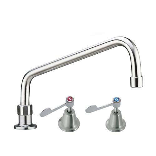 Stainless Steel Hob Mount and Basin Stops with Spout