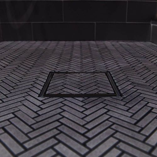 Centre Square Floor Waste - Tile Insert - Stainless Steel - Matte Black