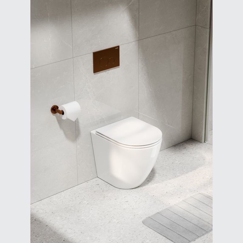 Flow Typhoon Inwall Toilet Suite | Brushed Copper Btn