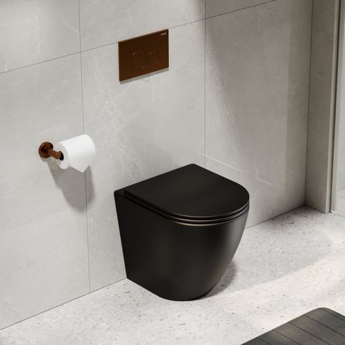 Flow Typhoon Inwall Toilet Suite | Brushed Copper Btn