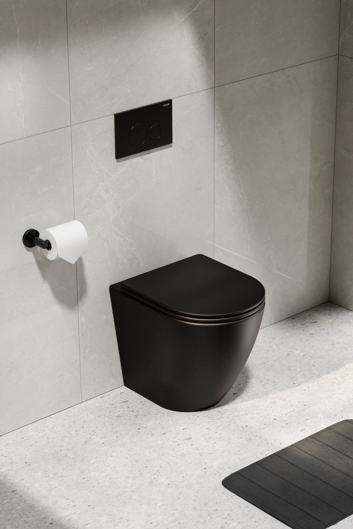 Flow Typhoon Inwall Toilet Suite |Brushed Gunmetal Btn