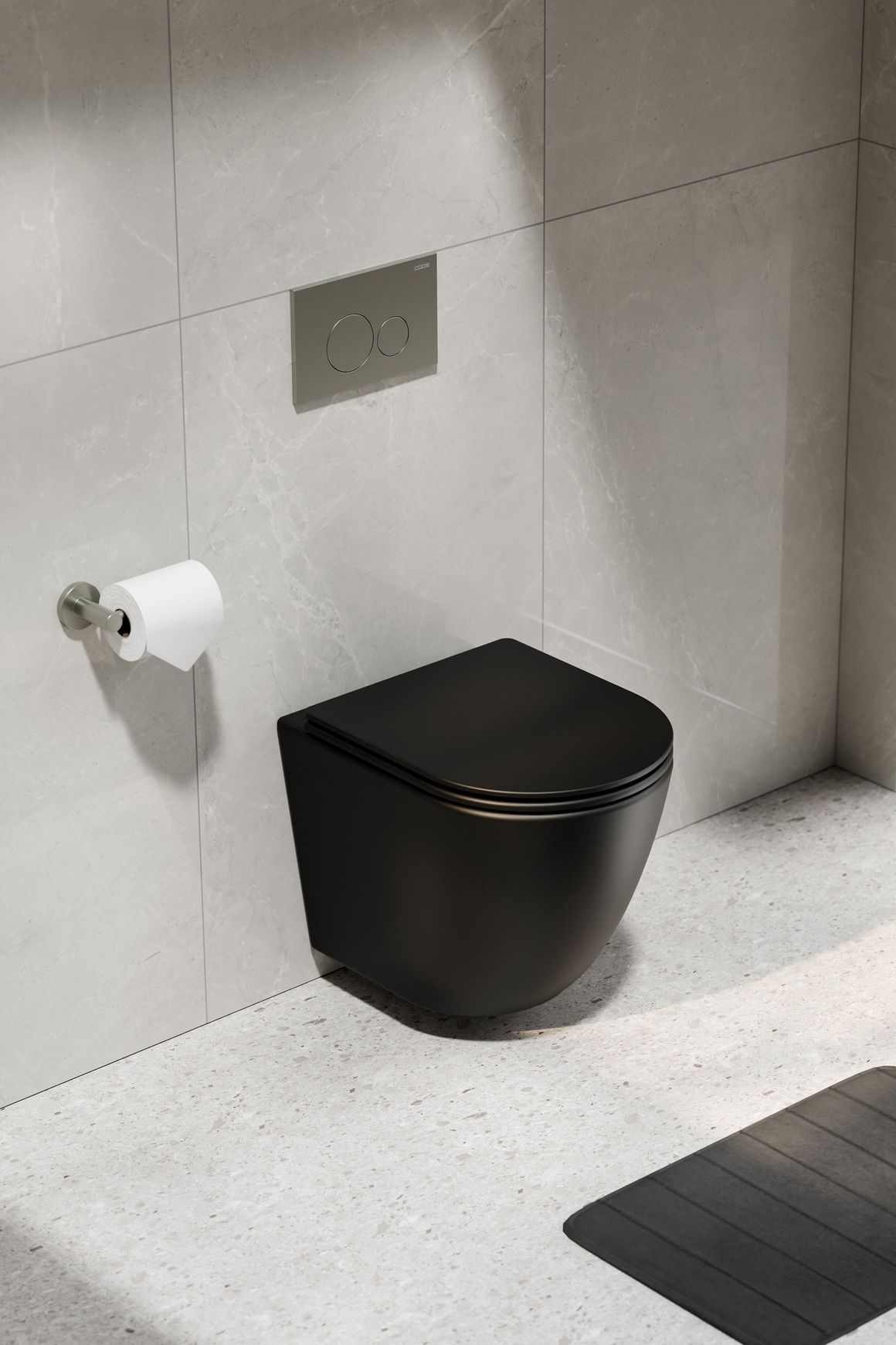 Flow Typhoon Wall Hung Toilet Suite |Brushed Nickel Btn