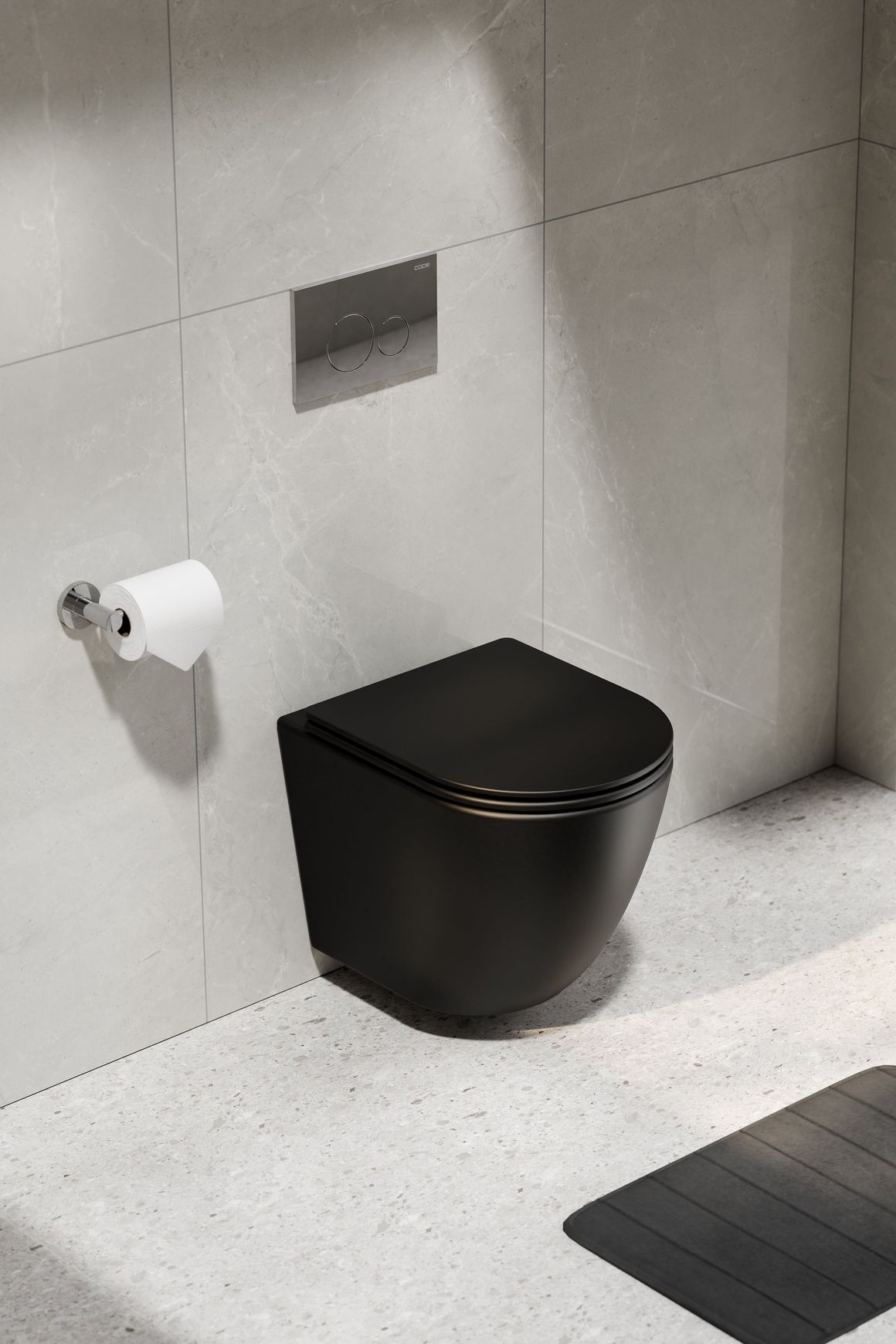 Flow Typhoon Wall Hung Toilet Suite | Chrome Button