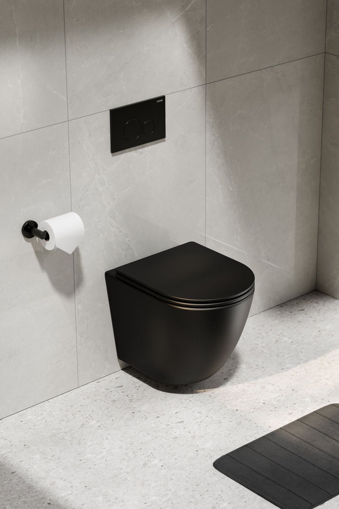 Flow Typhoon Wall Hung Toilet Suite | Gunmetal Button
