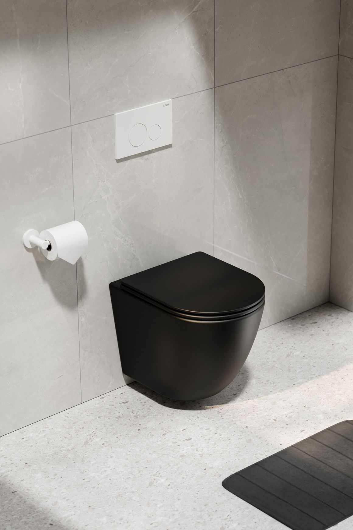 Flow Typhoon Wall Hung Toilet Suite | Matte White Btn