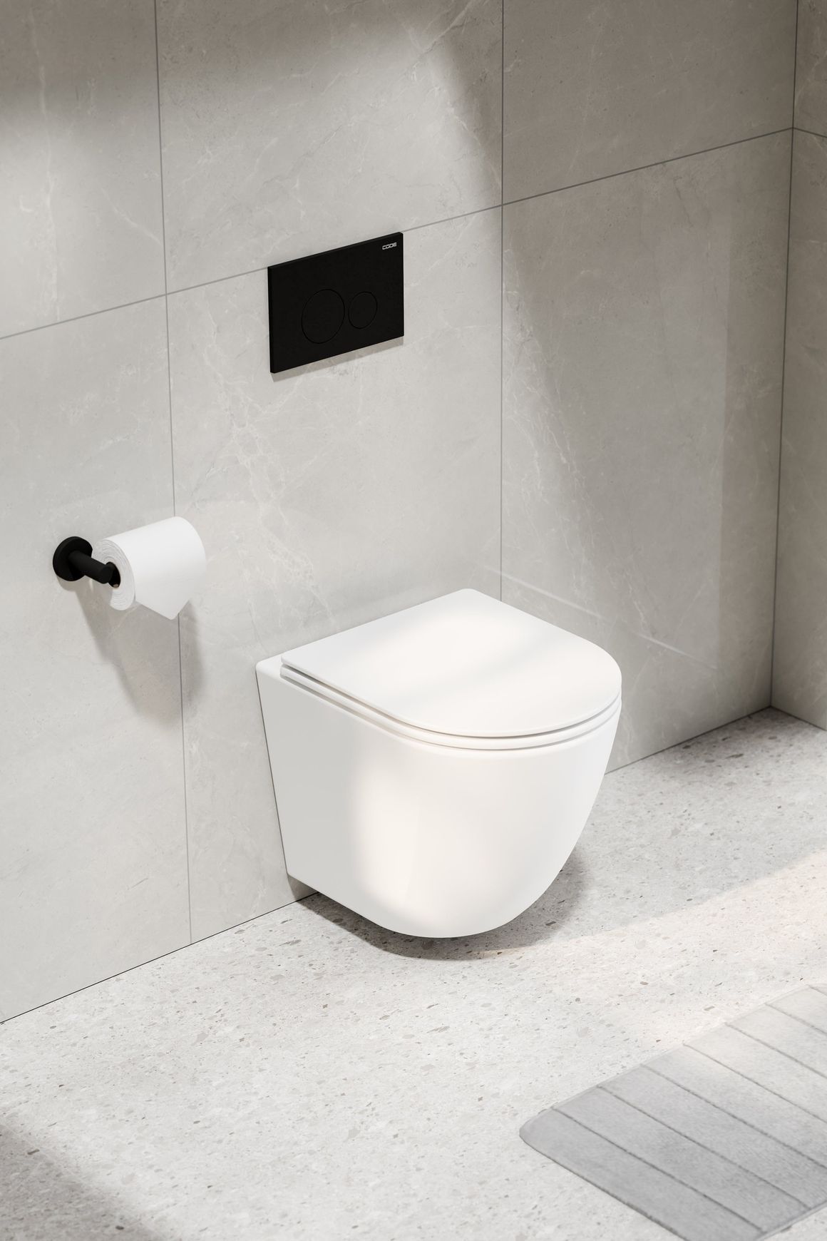 Flow Typhoon Wall Hung Toilet Suite | Matte Black Btn