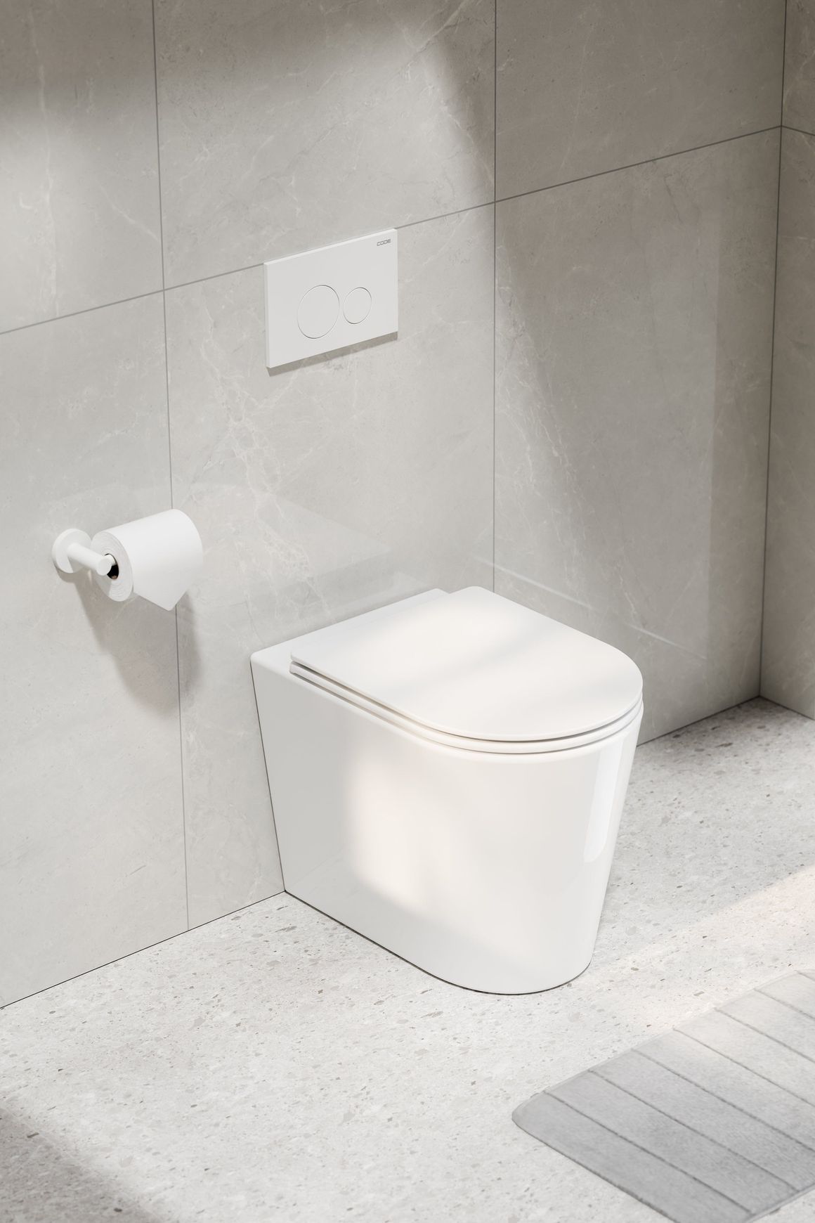 Pure Typhoon Inwall Toilet Suite | Matte White Button