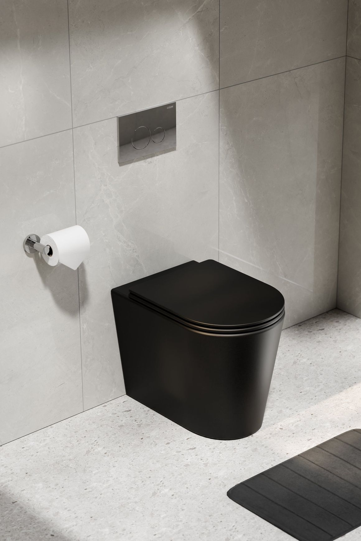 Pure Typhoon Inwall Toilet Suite | Chrome Button
