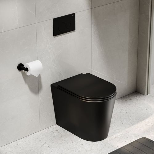 Pure Typhoon Inwall Toilet Suite | Matte Black Button