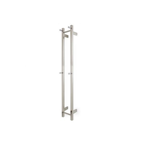 EZY FIT Heated Towel Rail - Double Vertical Square Tube - Bottom Wired - (200mm x H1400mm) - Brushed Nickel