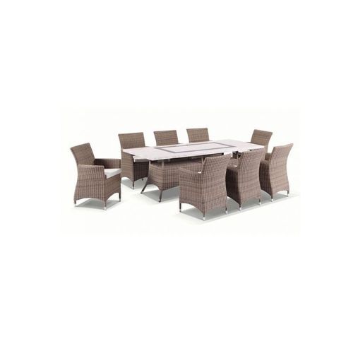 Caesar 8 Rectangle Outdoor Table In Half Round