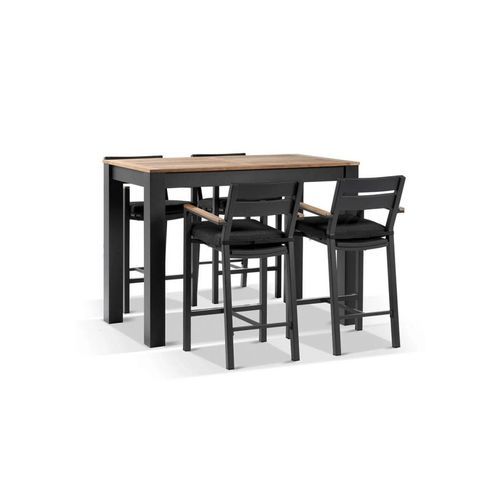 Balmoral 1.5m Aluminium Bar Table w/ 4 Capri Bar stools