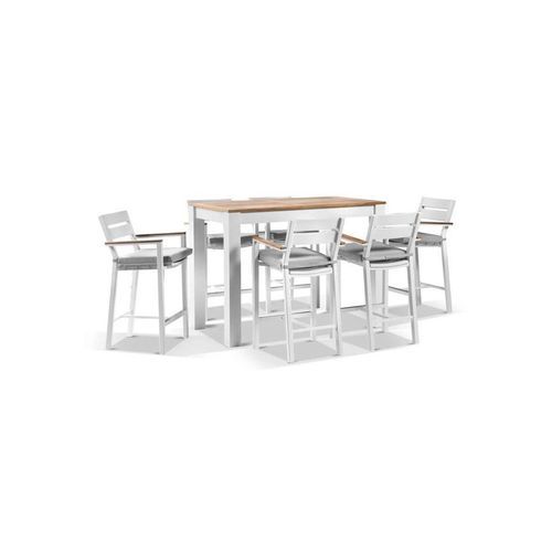 Balmoral 1.5m Aluminium Bar Table w/ 6 Capri Bar stools