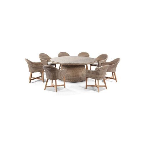 Plantation 8 With Coastal Outdoor Wicker Dining Chairs