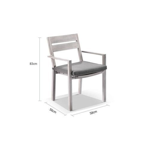 Aged Teak Look Santorini Aluminium Dining Chair