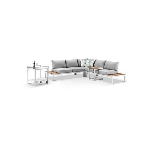 Nova Aluminium Lounge With Bar Cart & Side Table