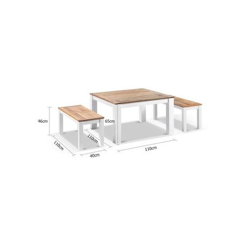 Balmoral Low Dining Coffee Table With 2 Bench Seats