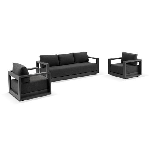 Wanaka 3-Seater Lounge Set - Charcoal