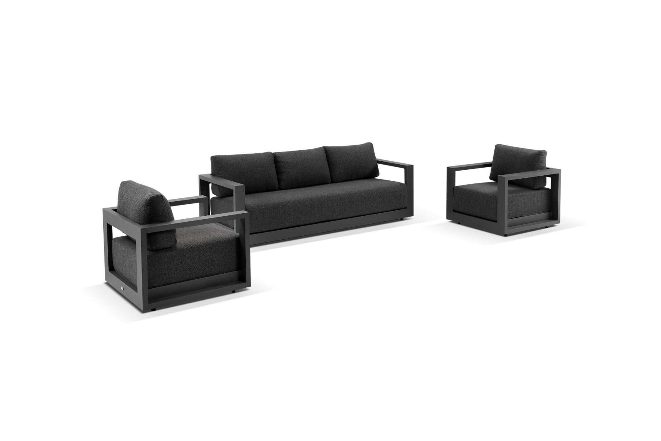 Wanaka 3-Seater Lounge Set - Charcoal