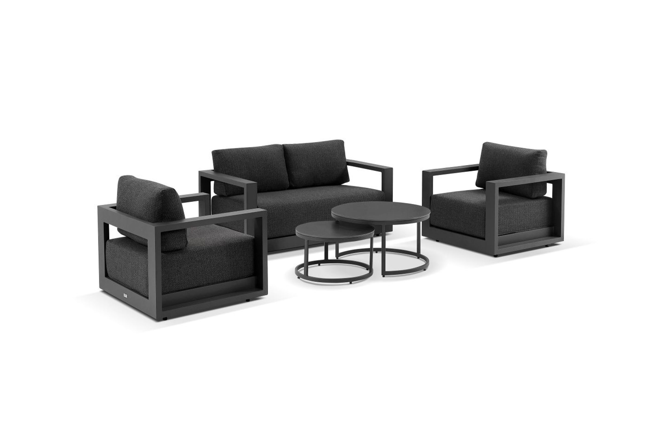 Wanaka 2-Seater Lounge Set - Charcoal