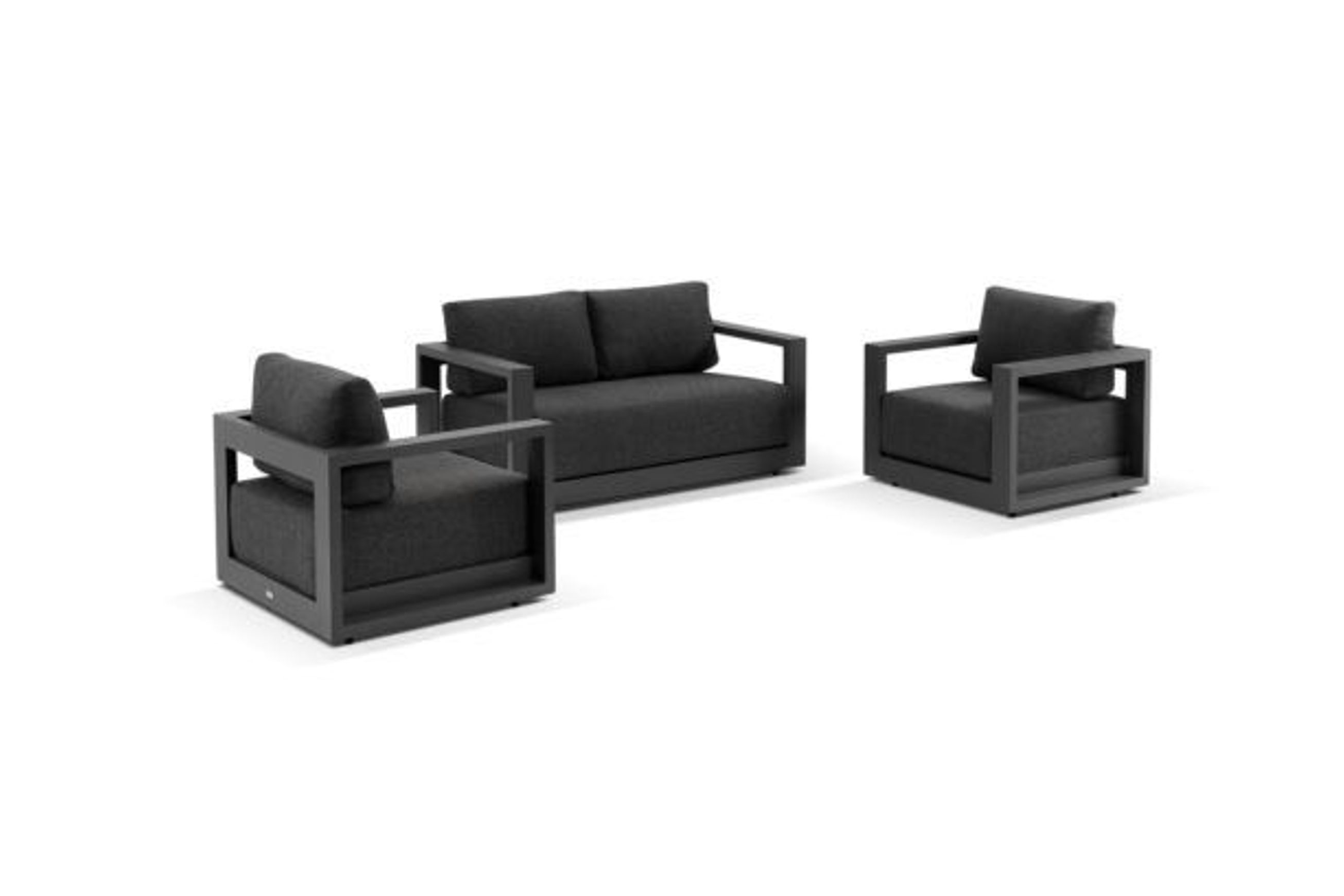 Wanaka 2-Seater Lounge Set - Charcoal