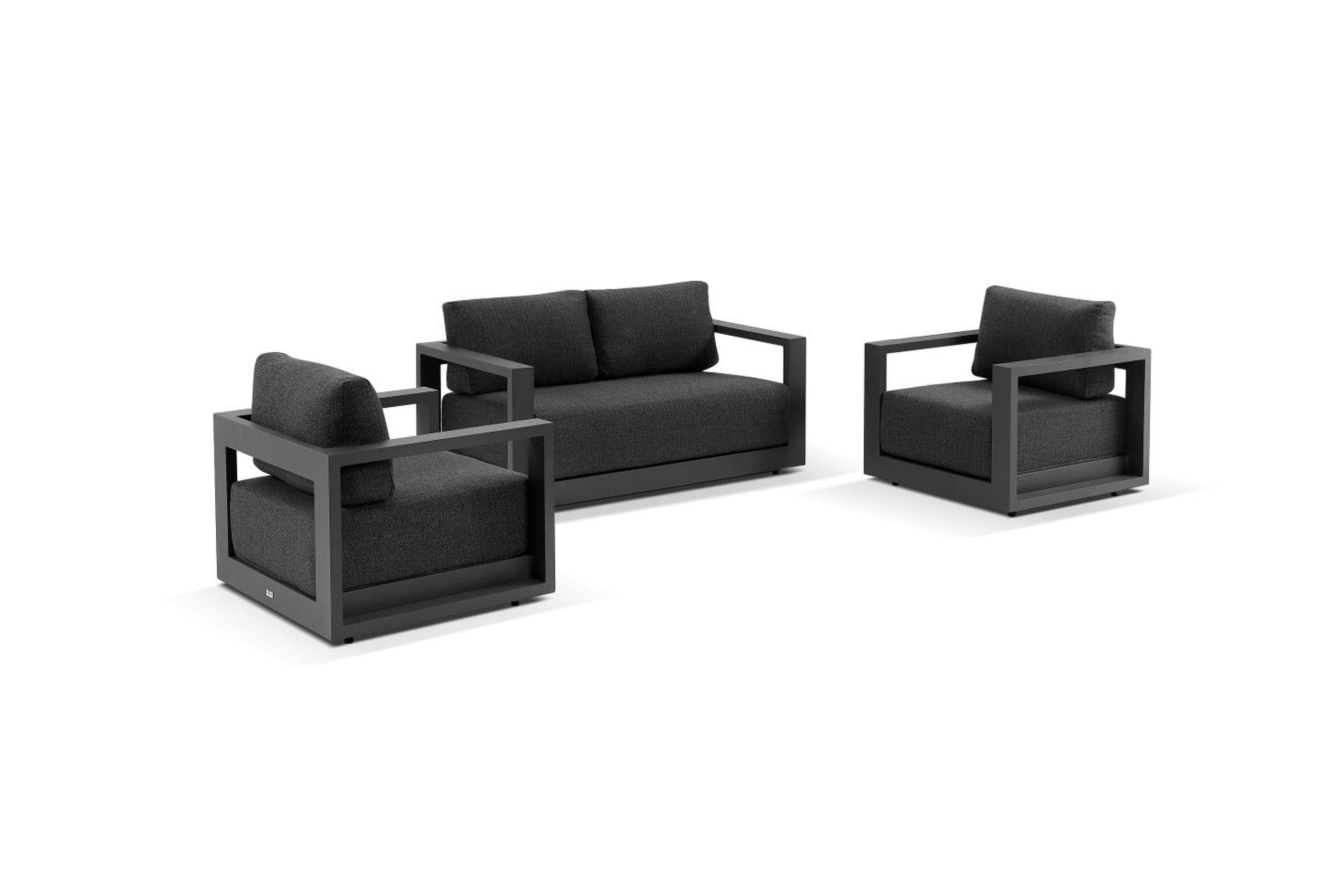 Wanaka 2-Seater Lounge Set - Charcoal