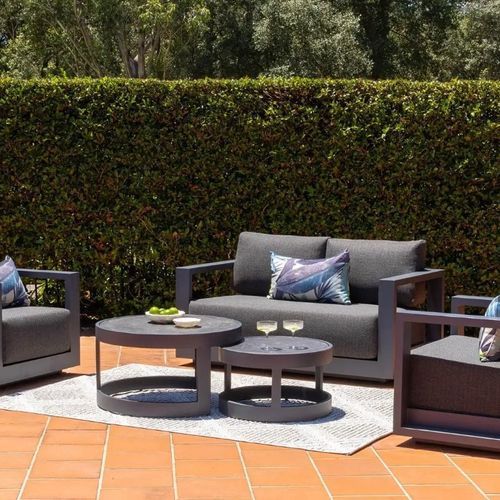 Wanaka 2-Seater Lounge Set - Charcoal