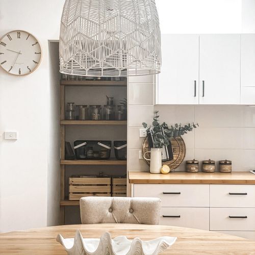 Whitewash Rattan Lace Pendant Light - Amalfi - 2 Sizes