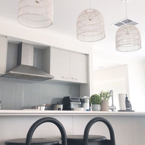 Whitewash Cane Rattan Pendant Light - Siena - 2 Sizes