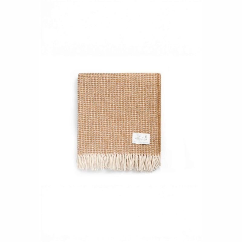 Ruanui Station Lambswool Waffle Throw - Winiata Wheat