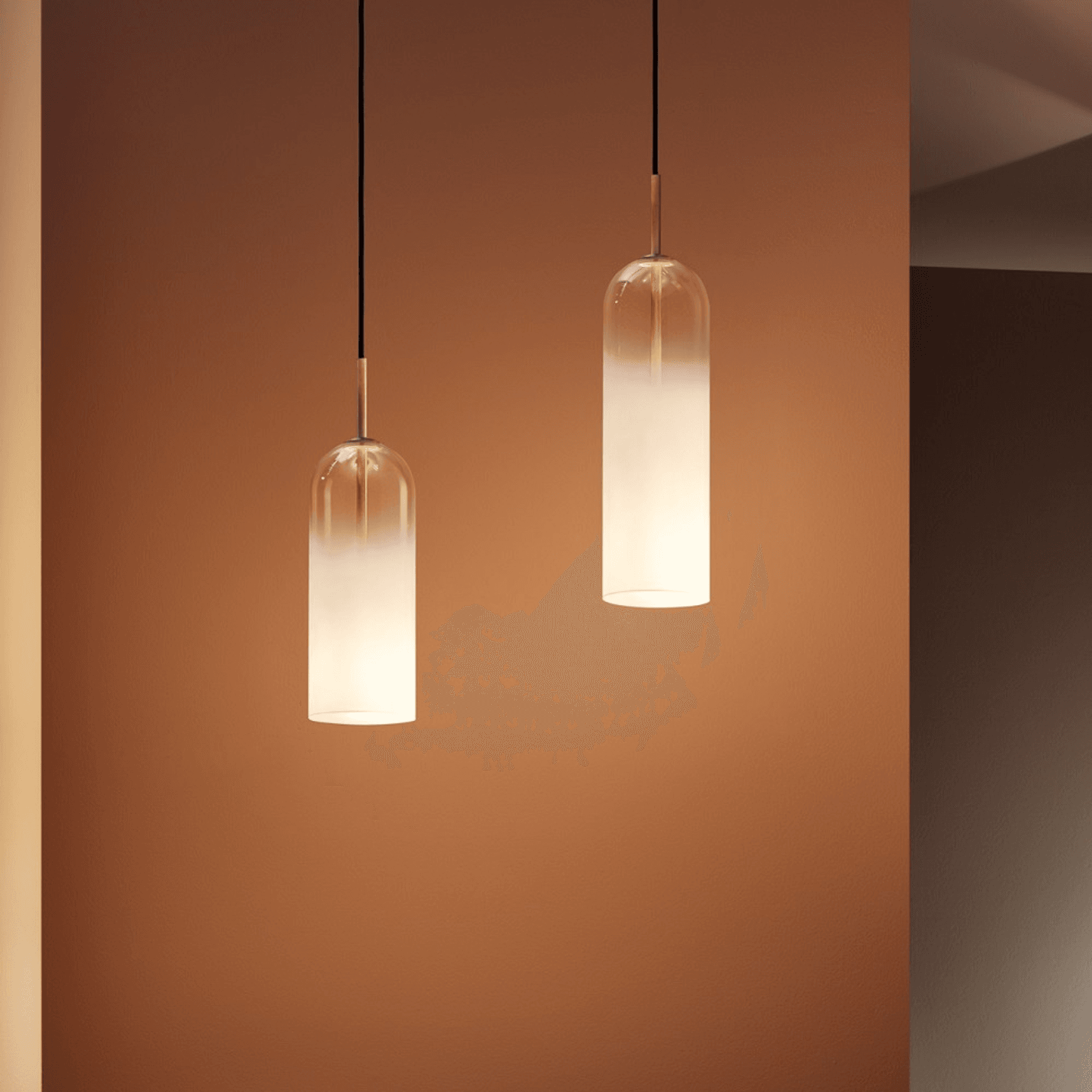 Ombre 1 Light Glass Pendant - Small in White