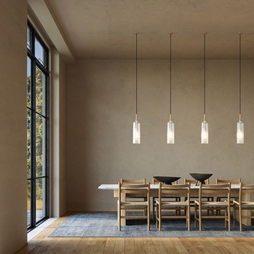 Ombre 1 Light Glass Pendant - Large in White