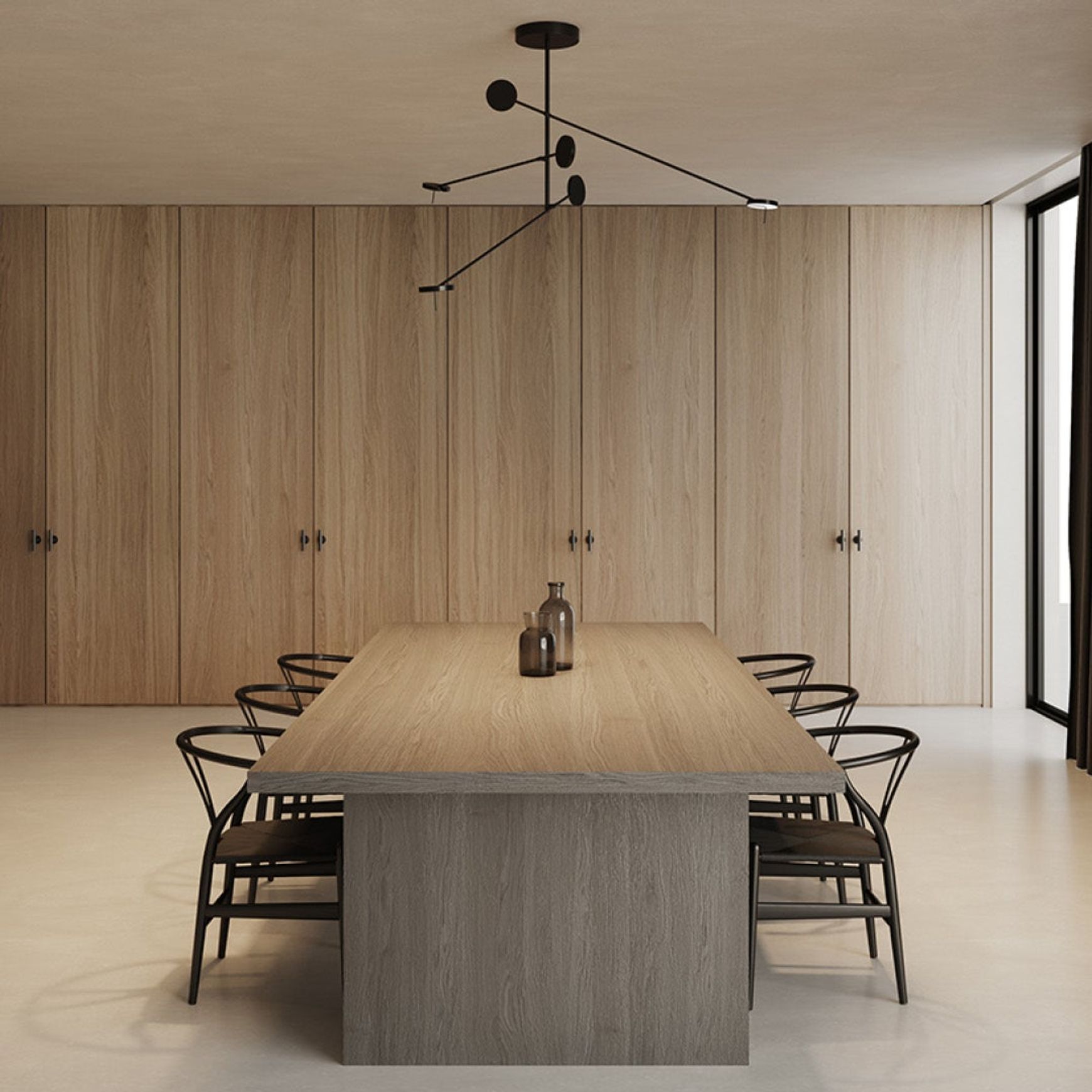 Rolla 3 Light Pendant in Matte Black