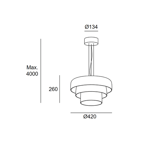 Lark 3 Shade Pendant - 42 cm in Green