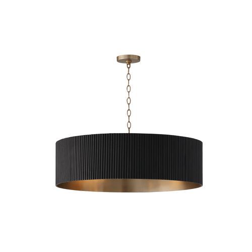Cody 4 Light Pendant In Black Stain & Matte Brass