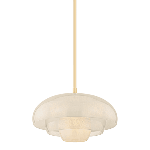 Farah 1 Light Pendant in Aged Brass