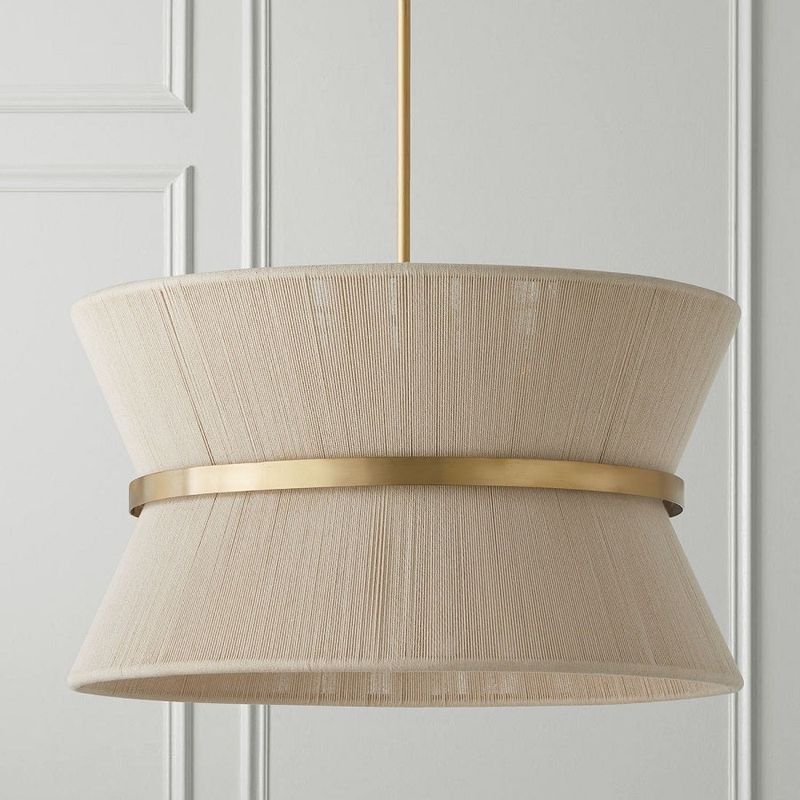 Fisher 8 Light Pendant in Brass & Bleached Rope