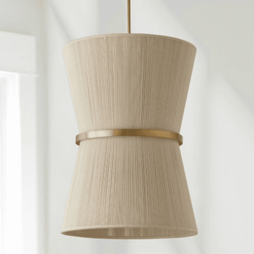 Fisher 6 Light Lantern in Brass & Bleached Rope