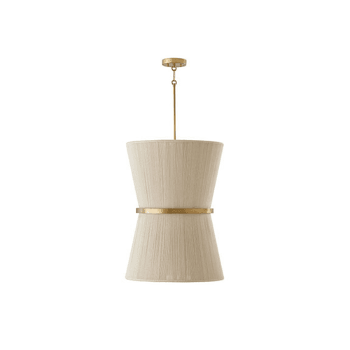 Fisher 6 Light Lantern in Brass & Bleached Rope