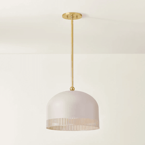 Posie 1 Light Pendant - Large in Natural Dust Pink