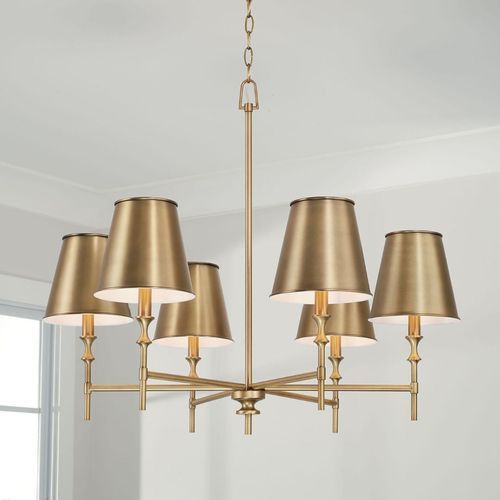 Barwon 6 Light Chandelier in Aged Brass