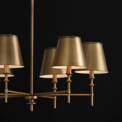 Barwon 6 Light Chandelier in Aged Brass