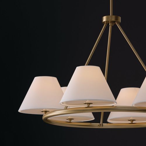 Welsh 6 Light Ring Chandelier in Matte Brass
