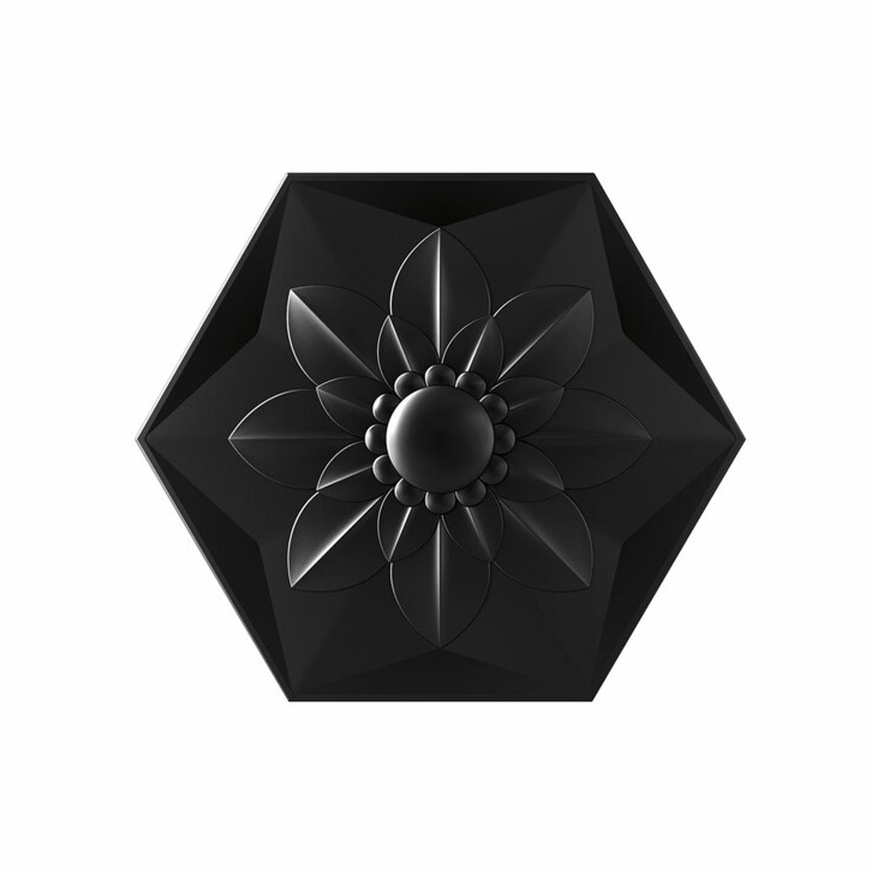 Black Frozen Flower Ceramic Wall Tile