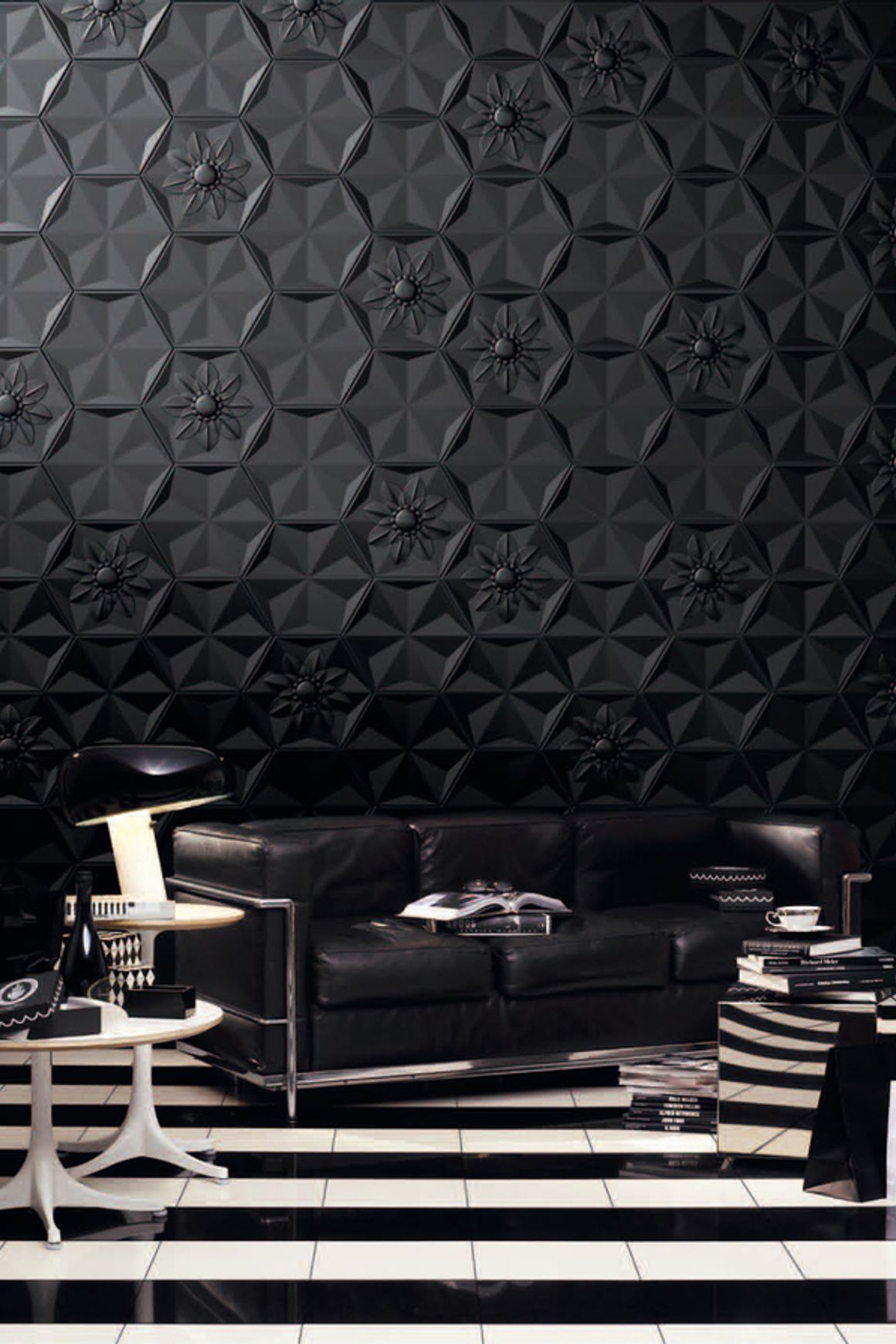 Black Frozen Crystal Ceramic Wall Tile