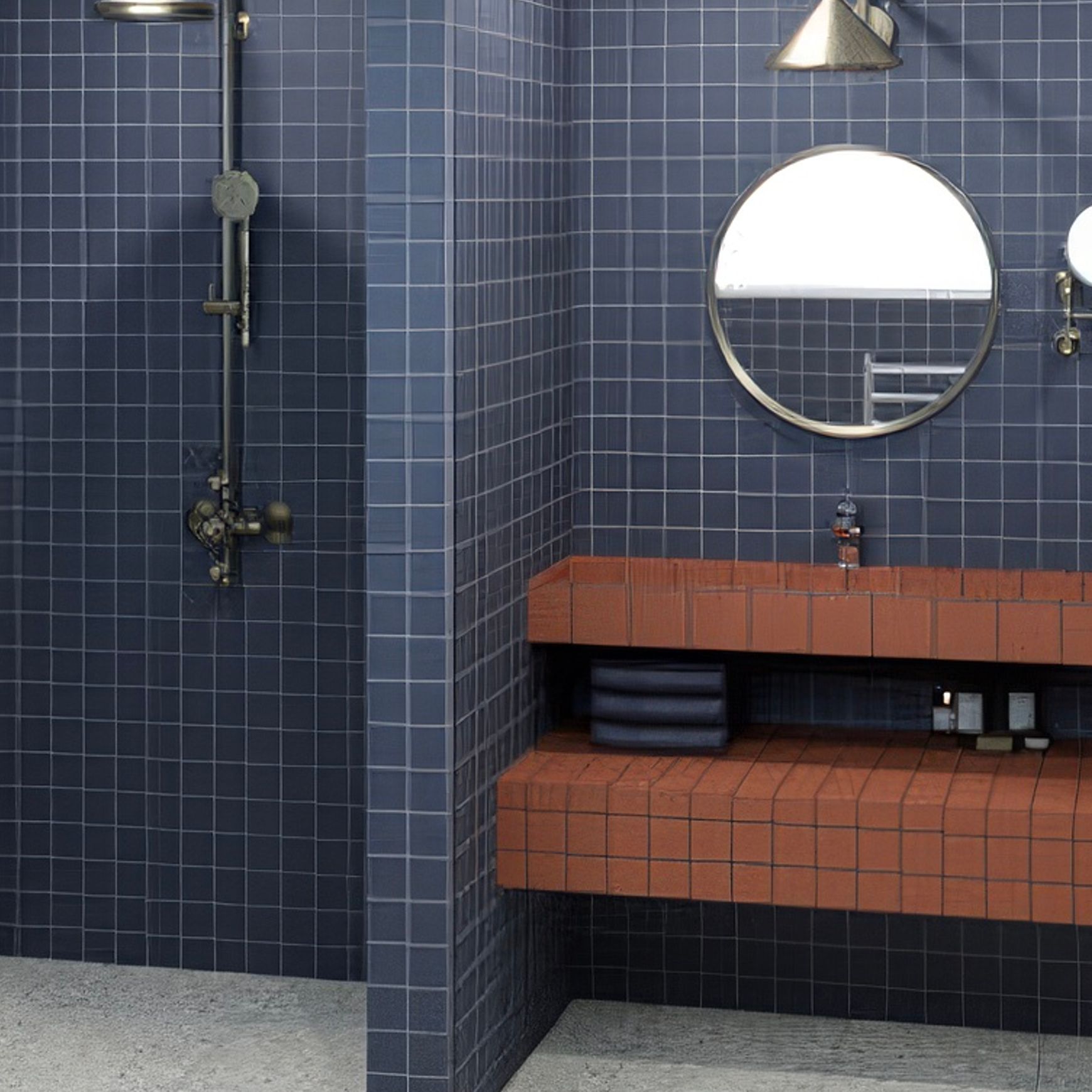 Surfaces Navy Matt 75mm Mosaic